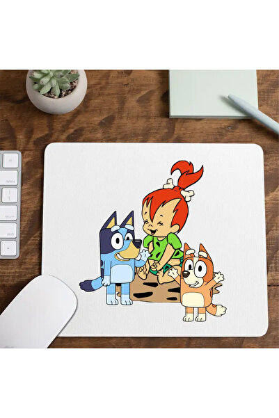 OEM Mousepad Familia Flintstone Pebbles Bluey Blue Bingo