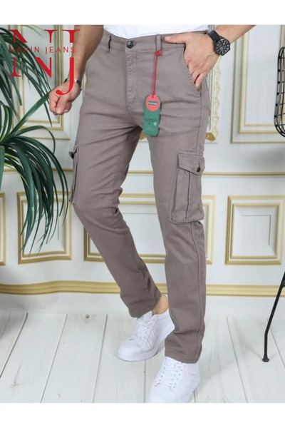 NARİN JEANS Men's Comando Cargo Pocket Li̇ Denim Pants