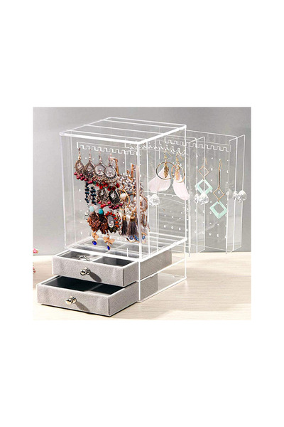 zola Jewelry organizer, three pull-out drawers, two velvet-lined drawers, plastic, 24.5x14.5 cm