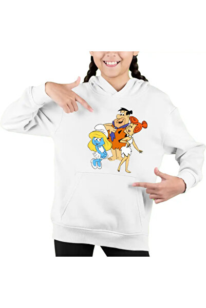 OEM Hanorac Copii Fete Familia Flintstone Strumfita Strumfii