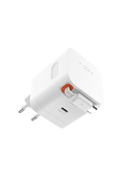 FIXED Încărcător de perete GaN 2x USB-C cu cablu, 65W - FIXCG65R-2C-WH