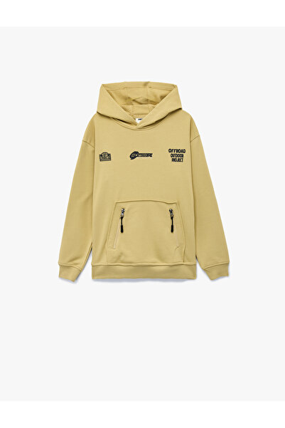 Koton Hooded Long Sleeve Kangaroo Pocket Cotton Sweatshirt