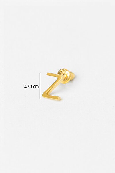 So CHIC... My Story Z Harfi 18 Ayar Sarı Altın Kaplama Gümüş Tek Küpe