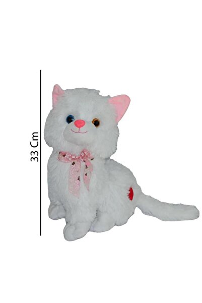 HALLEY Peluş Sesli Beyaz Miyavlayan Van Kedisi 33 cm Kedi