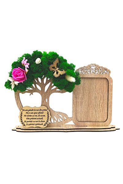 OEM Ramă foto decorativă cu copacul vieții, licheni și mesaj pentru cerere na...