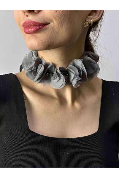 Gönülden Tasarım Beaded Women's Necklace with Binding Tulle