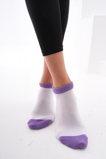 moda mivana Colorful (Seamless) Colorful % Cotton Women's Socks, Breathable Anti-Sweat Soft Plain Booties Socks