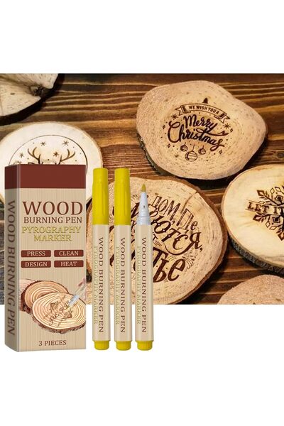 FIVIONT مجموعة أقلام حرق الخشب مكونة من 3 قطع، قلم حرق حراري يعمل بالحرارة، ل...