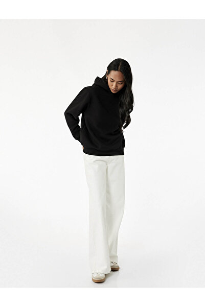 Koton Three Thread Ş cu căptușeală din fleece B basic Negru pentru femei Swea...