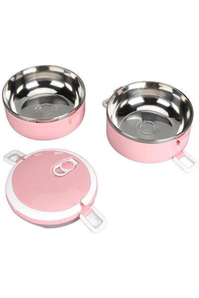 Generic Stackable Hot Food Storage Boxes Stainless Steel 304 Airtight (Double Layer - Pink)