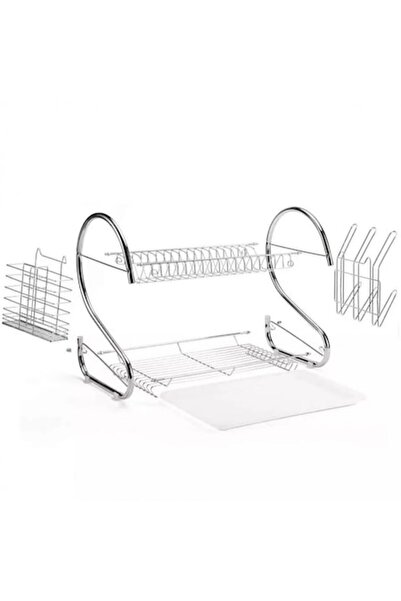 OEM Metal dish rack with shelf, drip tray, cutlery and glass holder, 40x40x25 cm