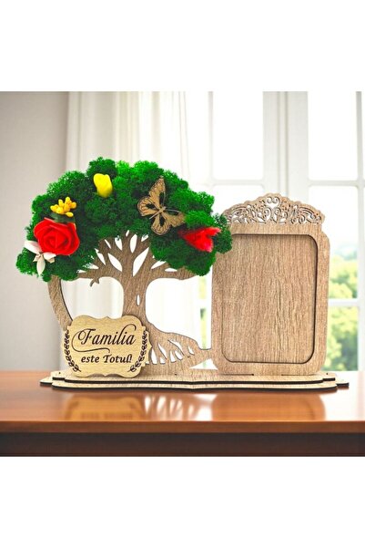 OEM Photo frame decoration with Tree of Life and lichens, personalized message for Family – 30x18 cm,