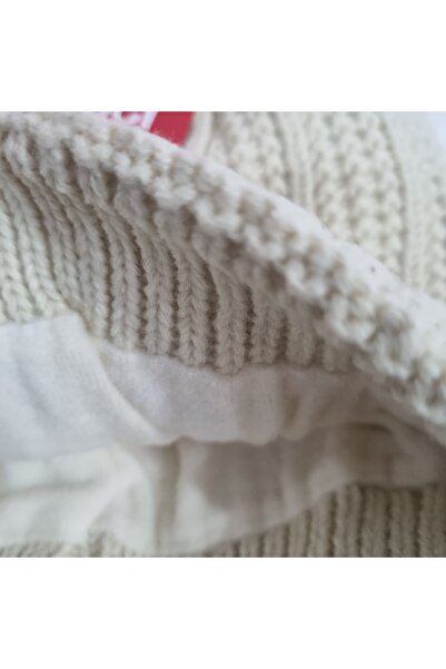 Uğur bebe Kitti 9-15 Years Old Ecru Fleece-Lined Hat Scarf Gloves 3-Piece Winter Set – Soft, Warm, and Stylish