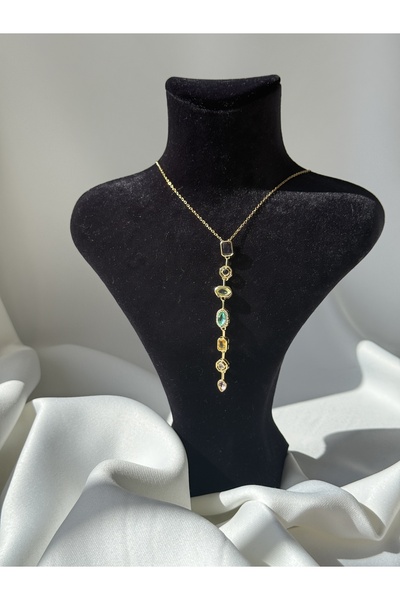 NB STEELORA Zircon Stone 7 Element Figured Y Necklace