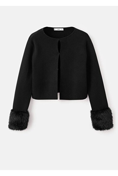 MANGO Woman Kürk görünümlü manşetli ceket