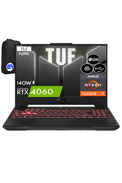 ASUS TUF A15 FA507NVR-LP099EP6 Ryzen 7-7435HS 32GB 1TB SSD RTX4060 15.6'' Win11P 144Hz + ElektroPasaj ÇNT