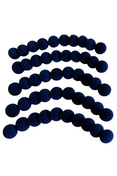 Eom Set of 50 navy metal shank buttons covered in velvet, round 2 cm
