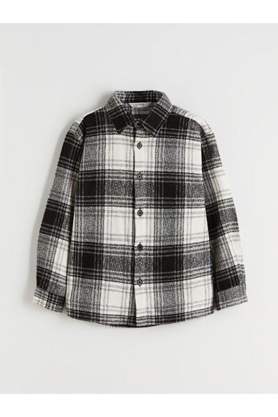 LC Waikiki Cămașă pentru băieți în carouri cu mâneci lungi LCW Kids