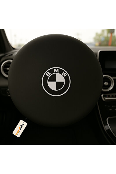 trivexa BMW Uyumlu Siyah Penye Kumaş Direksiyon Kılıfı - Direksiyon Koruma