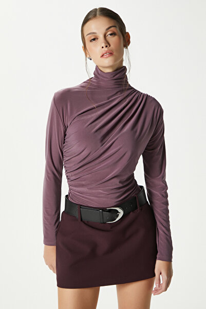 Ritnice Women's Moon Gathered Lilac Sandy Blouse