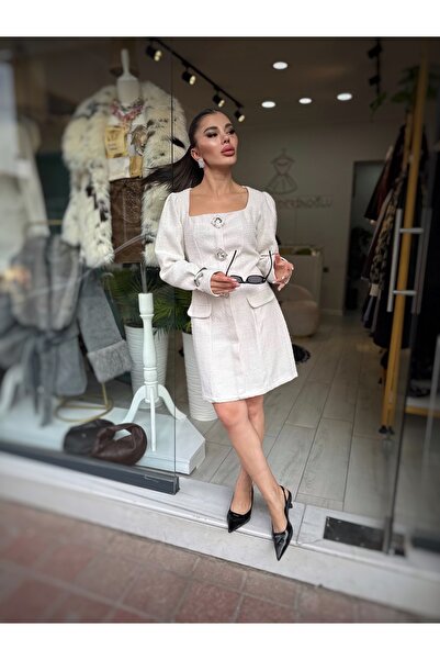 GÜLCİCİ PARLAK TAŞLI TÜVİT ELBİSE