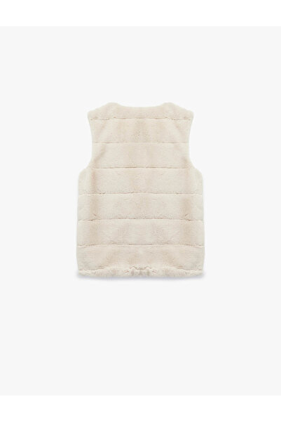 Koton Vestă de pluș fără mâneci guler rotund cu detalii de pluș (AW 25)