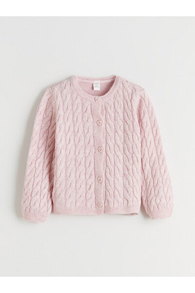 LC Waikiki Crew Neck Girl's Knitwear Cardigan