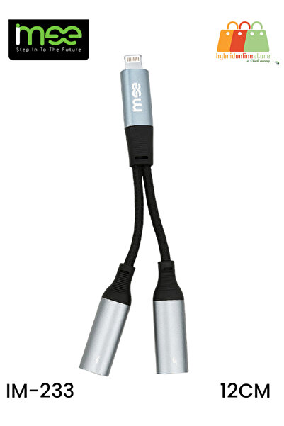 iMee محول الصوت IM-233 2 في 1 بمنفذ Lightning مزدوج للشحن والاستماع إلى الموسيقى