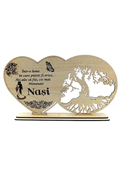 OEM Wooden blank decoration with message for Godparents, model 3 – handmade personalized gift, cream,