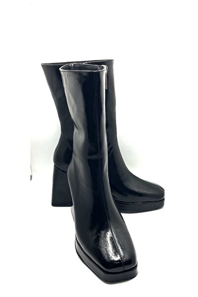 AXVO SHOES 104 SİYAH KIRIŞIK RUGAN KADIN PLATFORM BOT