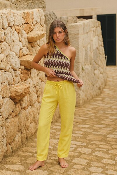 HAKKE High Waist Woven Muslin 100% Cotton Carrot Pants