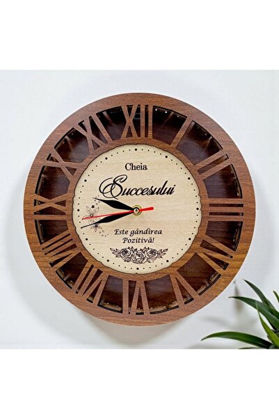 OEM Wall clock, personalized gift with message for Teacher, 40cm, walnut