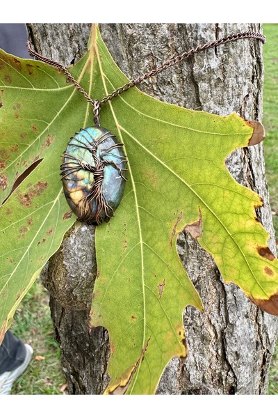 isikaccessories Labradorit Taşlı Bakır “Hayat Ağacı”