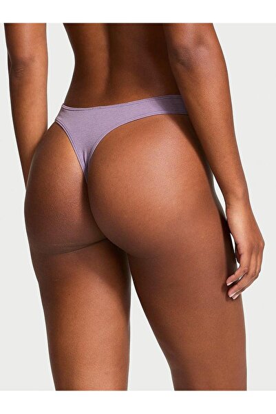 Victoria's Secret Tanga elastică din bumbac Deep Leg croială Scoop
