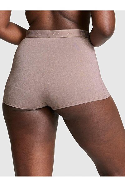 Victoria's Secret Logo Detailed Shiny High Waist Boyshort Panties