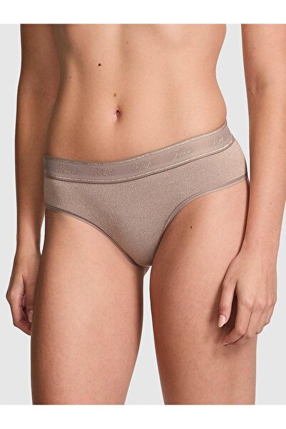 Victoria's Secret Logo Detailed Shiny Cotton Hiphugger Panties