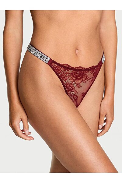 Victoria's Secret Rose lace panties with sparkling strap