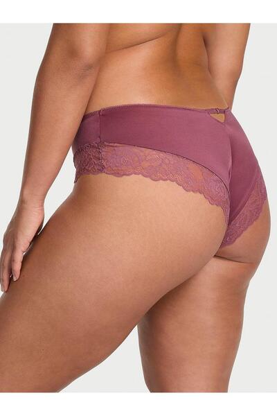 Victoria's Secret Deep Leg Cut Cheeky Panties with Rose Lace