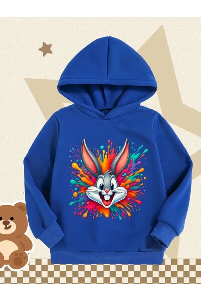 oneagılyazı Hanorac Ka cu glugă cu imprimeu cu iepure drăguț