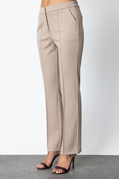 Ekol Simli Kumaş Boru Paça Kadın Pantolon 5143