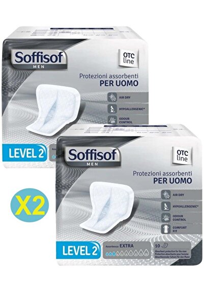 DİAPER عبوتان من فوط Soffi Sof - فوط ماصة للرجال المستوى 2 (عبوة من 10 فوط)