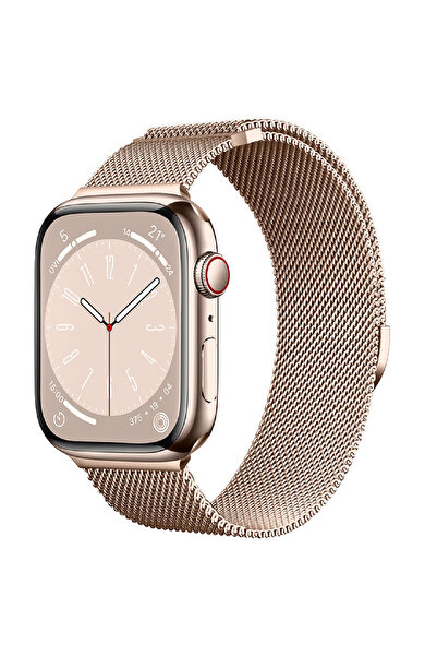 HYPERSOFT Apple Watch 3-4-5-6-7-8-9-10-Se Tüm Serilerle Uyumlu Paslanmaz Meta...