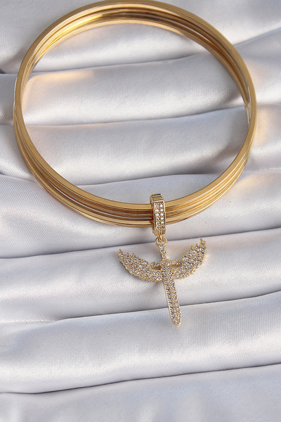 Skygo Brass Gold Color Zircon Stone Mikail Model Ajda Charm - Tj-Bc1003