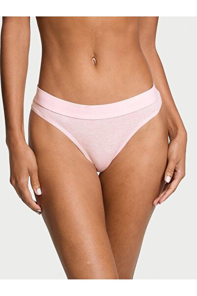 Victoria's Secret Tanga din bumbac cu logo