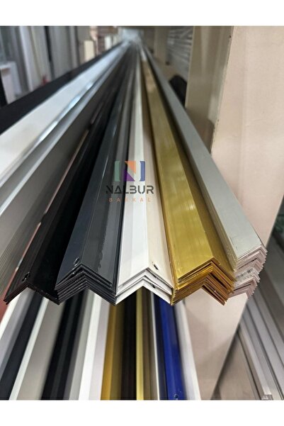 Nalbur Bakkal Beyaz 1x1cm Alüminyum L Köşe Profili 200cm (İstediğniz Ölçüde K...