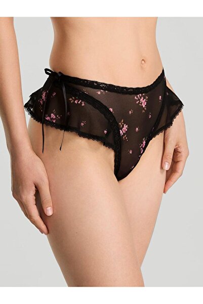 Victoria's Secret Διαφανές στρινγκ με βολάν με βαθύ κόψιμο στα πόδια