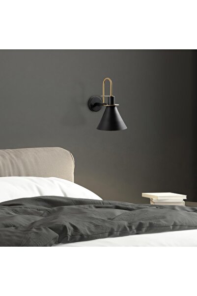 MOİRA شمعدان حائط معدني حديث من أركو باللون الأسود، مصباح حائط بتصميم إسكندنافي ARCO-15040