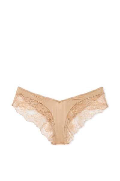Victoria's Secret Deep Leg Cut Cheeky Panties with Rose Lace