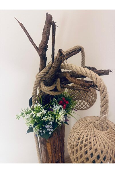 Selma Dekor Lambader Ağaç Kütüğünden Tamamen El yapımı