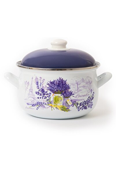 GRÜNBERG Cratita cu capac, emailate, 26 cm, 6.20 l, Grunberg GR3426 (alb+mov)